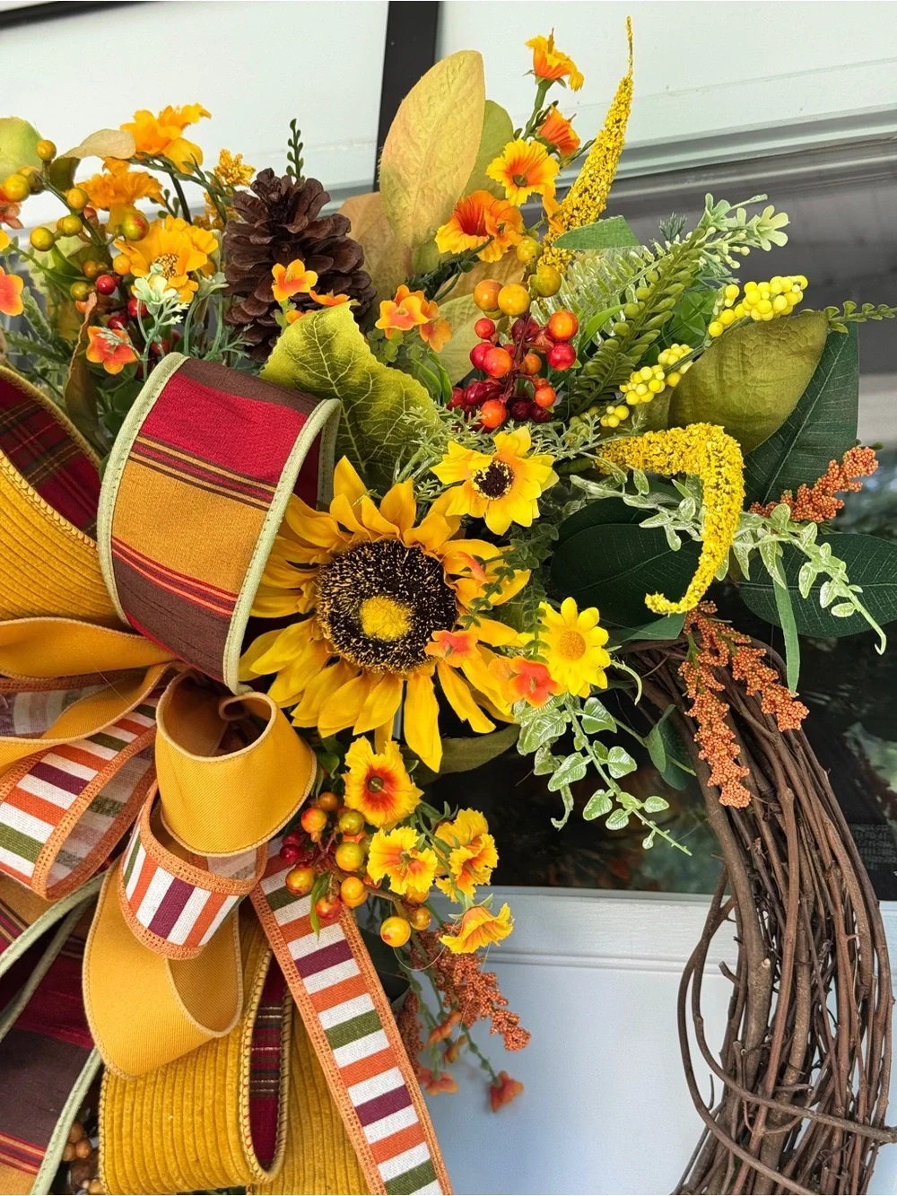 Large Golden Harvest Grapevine Wreath